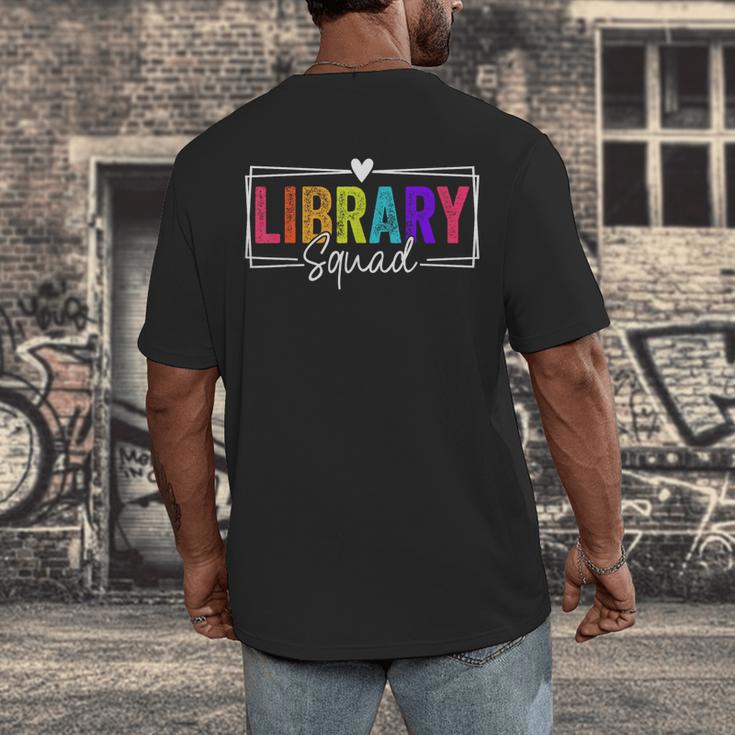 Library Squad Team Librarian Teacher Book Lover Men's Back Print T-Shirt, funny design Library Squad Team Librarian Teacher Book Lover Men's Back Print T-Shirt, funny design