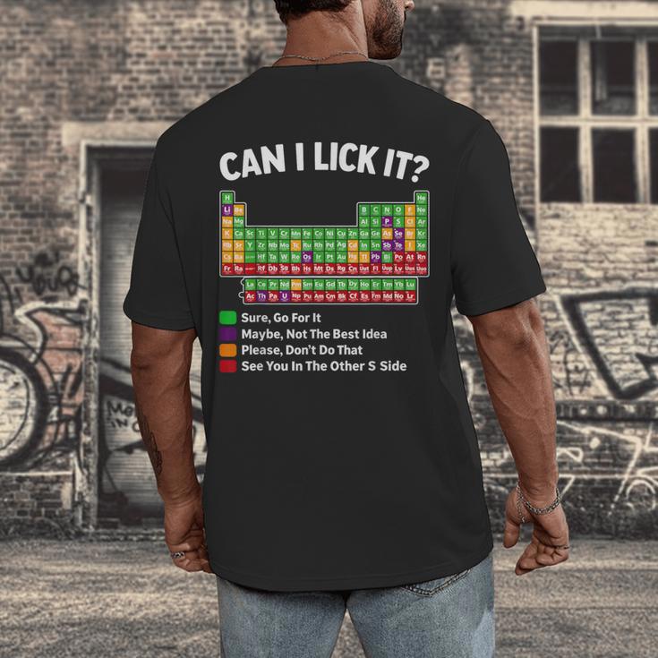 Can I Lick It Periodic Table Shirt Science Chemistry Teacher Men's Back Print T-Shirt, funny design Can I Lick It Periodic Table Shirt Science Chemistry Teacher Men's Back Print T-Shirt, funny design