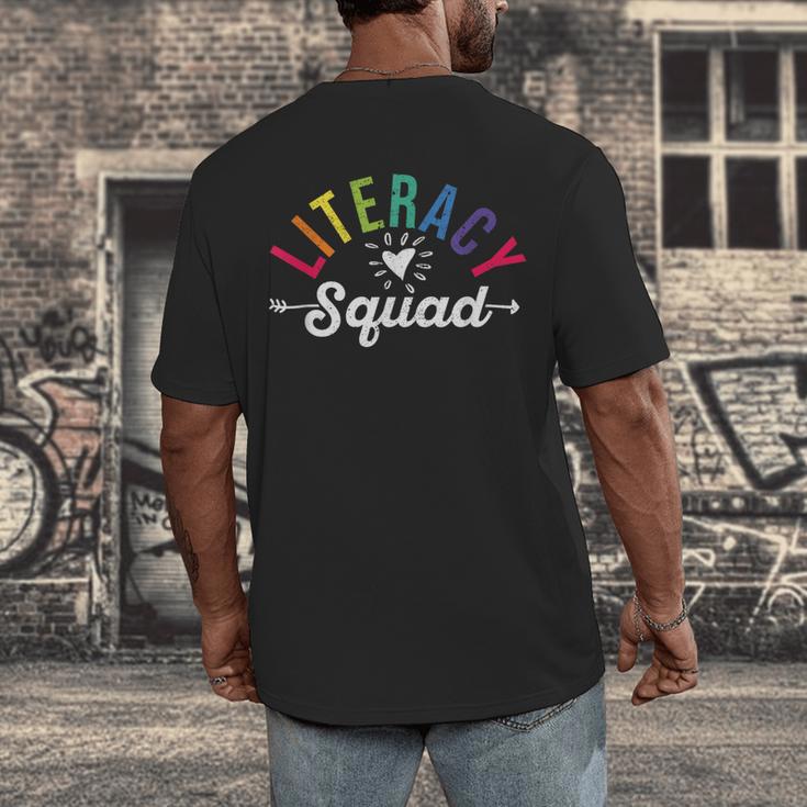 Literacy Squad Reading Teacher Interventionist Specialist Men's Back Print T-Shirt, funny design Literacy Squad Reading Teacher Interventionist Specialist Men's Back Print T-Shirt, funny design