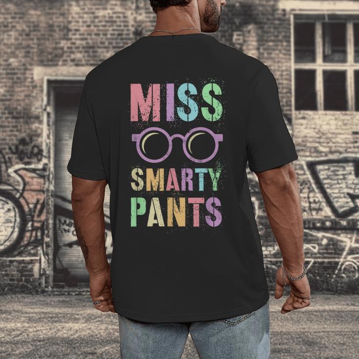 Little MISS SMARTY PANTS School Grad Teacher Last Day Men's Back Print T-Shirt, funny design Little MISS SMARTY PANTS School Grad Teacher Last Day Men's Back Print T-Shirt, funny design