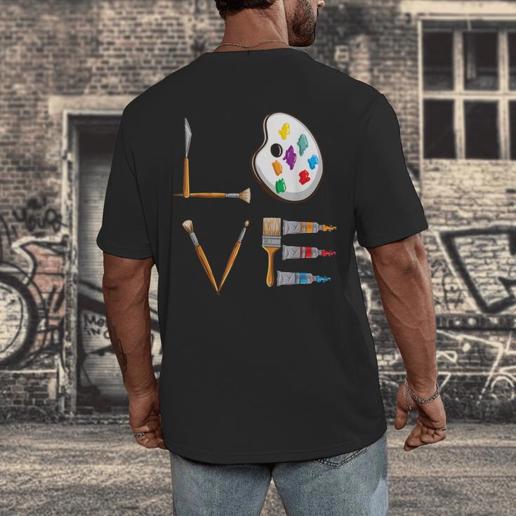 Love Art For Artist Art Teacher Men's Back Print T-Shirt, funny design