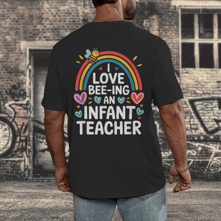 I Love Bee-Ing An Infant Teacher Toddler Teaching Men's Back Print T-Shirt, funny design