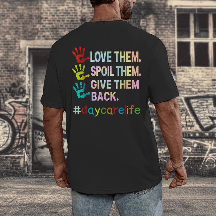 Love Daycare Provider Childcare Teacher Tie Dye Men's Back Print T-Shirt, funny design Love Daycare Provider Childcare Teacher Tie Dye Men's Back Print T-Shirt, funny design