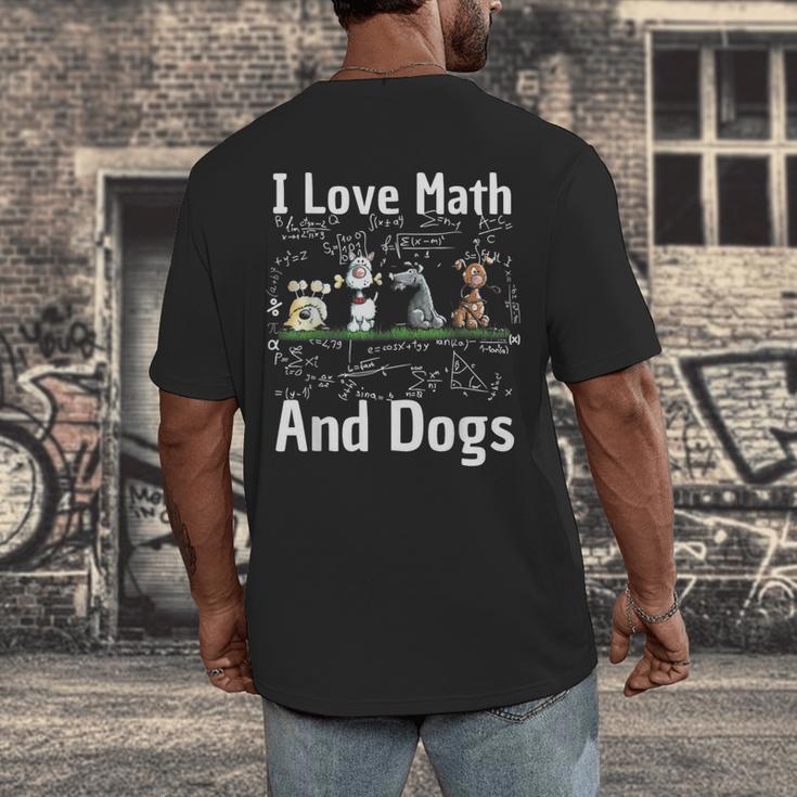 I Love Maths And Dogs Puppy Dog Lover Teacher Student Men's Back Print T-Shirt, funny design I Love Maths And Dogs Puppy Dog Lover Teacher Student Men's Back Print T-Shirt, funny design