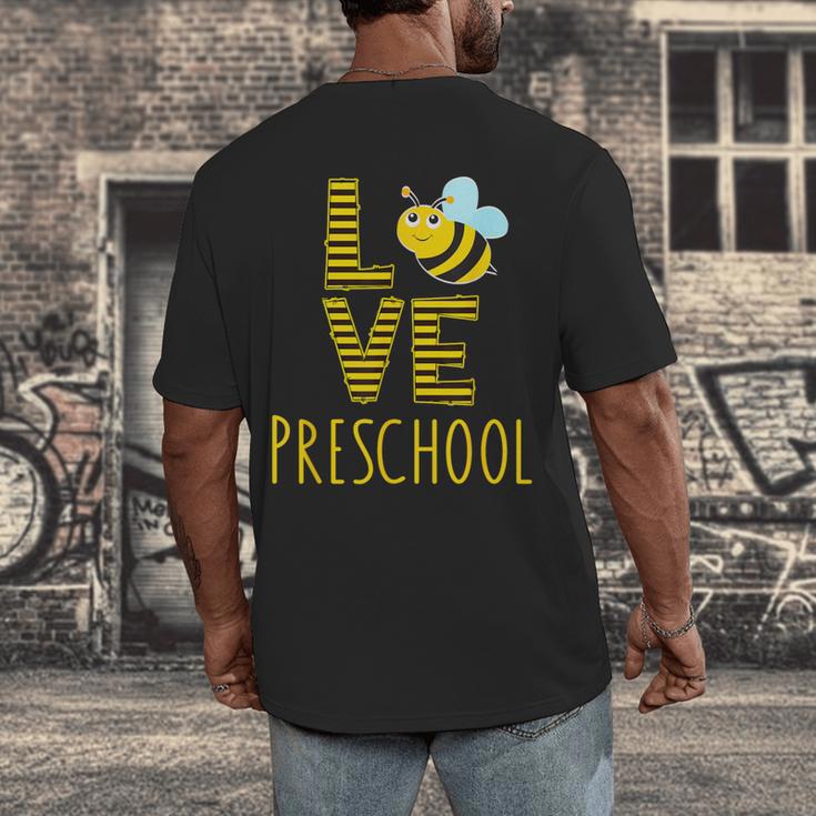 Love Preschool Back To School Yellow Bee Preschool Teacher For Men Women Girls Kids Men's Back Print T-Shirt, funny design Love Preschool Back To School Yellow Bee Preschool Teacher For Men Women Girls Kids Men's Back Print T-Shirt, funny design