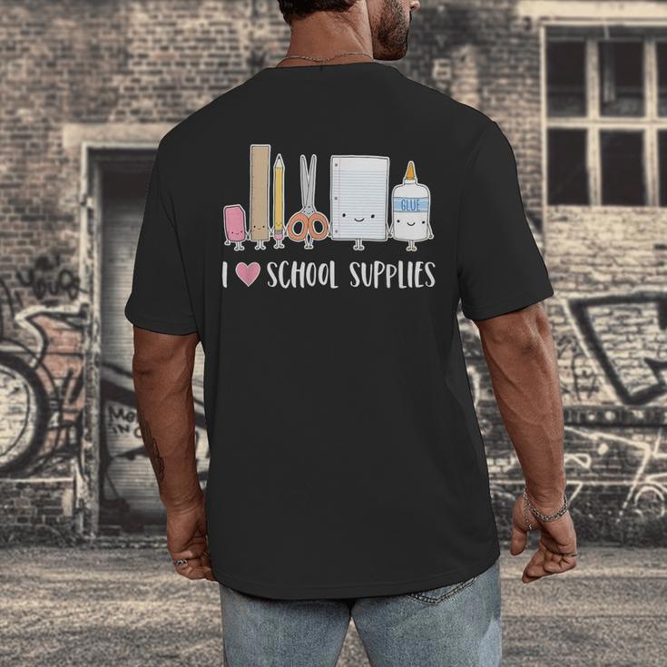 I Love School Supplies Teacher Shirt Men's Back Print T-Shirt, funny design I Love School Supplies Teacher Shirt Men's Back Print T-Shirt, funny design