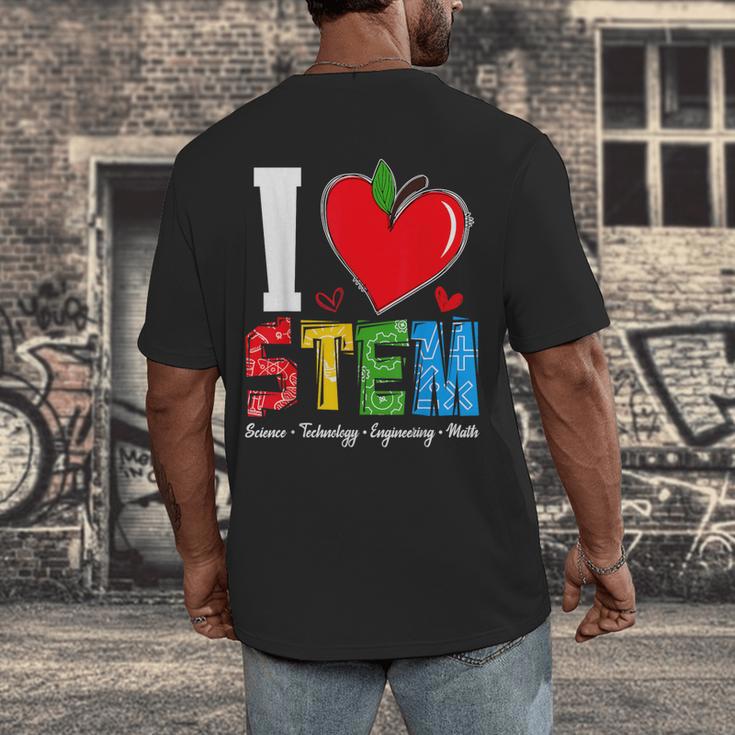 I Love STEM Student Teacher 1st Day Of School Back To School Men's Back Print T-Shirt, funny design I Love STEM Student Teacher 1st Day Of School Back To School Men's Back Print T-Shirt, funny design