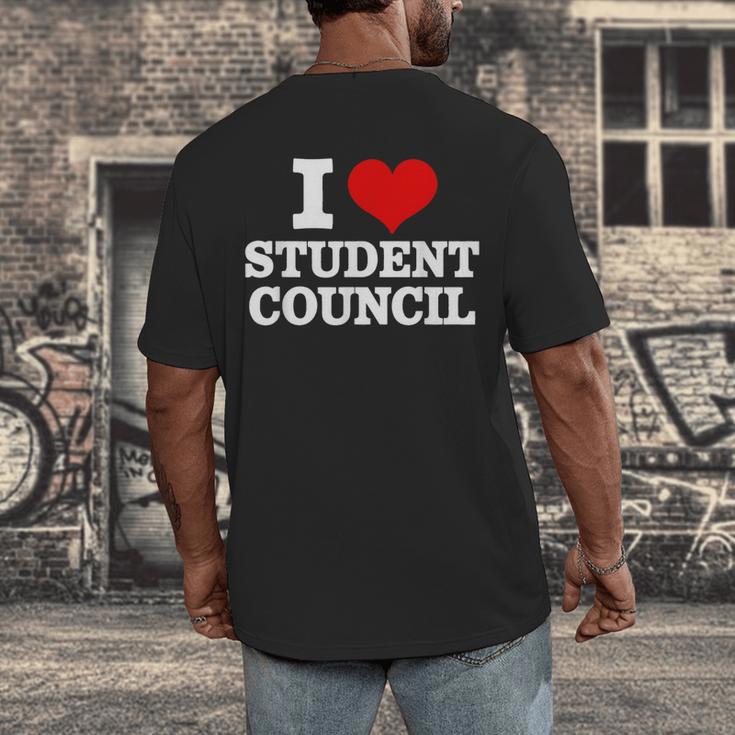 I Love Student Council Student Teacher Men's Back Print T-Shirt, funny design I Love Student Council Student Teacher Men's Back Print T-Shirt, funny design