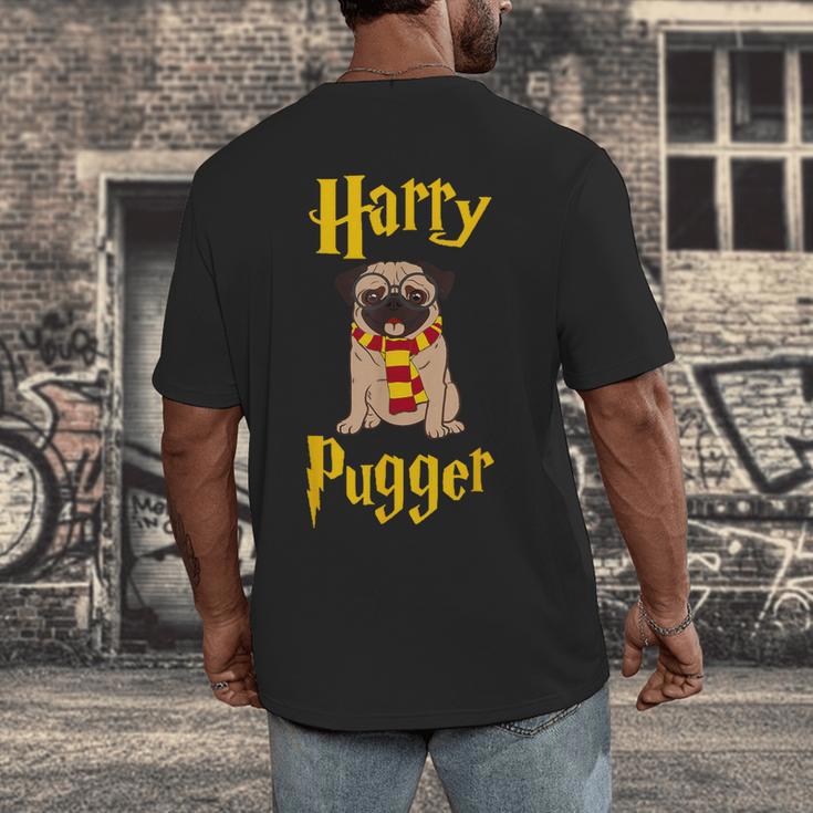Lovely Harry Pugger Pug Men's Back Print T-Shirt, funny design