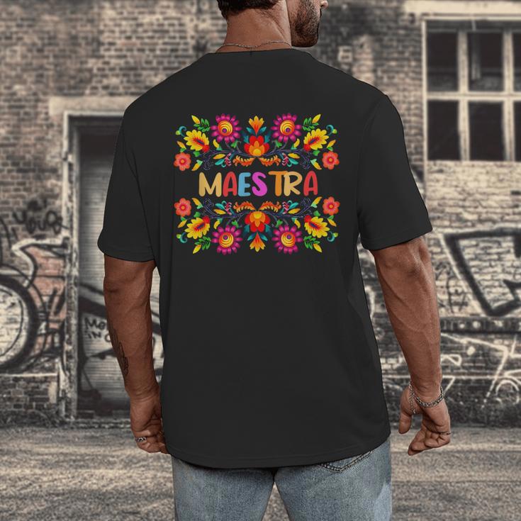 Maestra Cinco De Mayo Spanish Mexican Teacher Men's Back Print T-Shirt, funny design