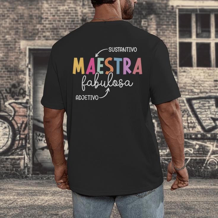 Maestra Fabulosa Maestra De EspañOl Spanish Teacher Men's Back Print T-Shirt, funny design Maestra Fabulosa Maestra De EspañOl Spanish Teacher Men's Back Print T-Shirt, funny design