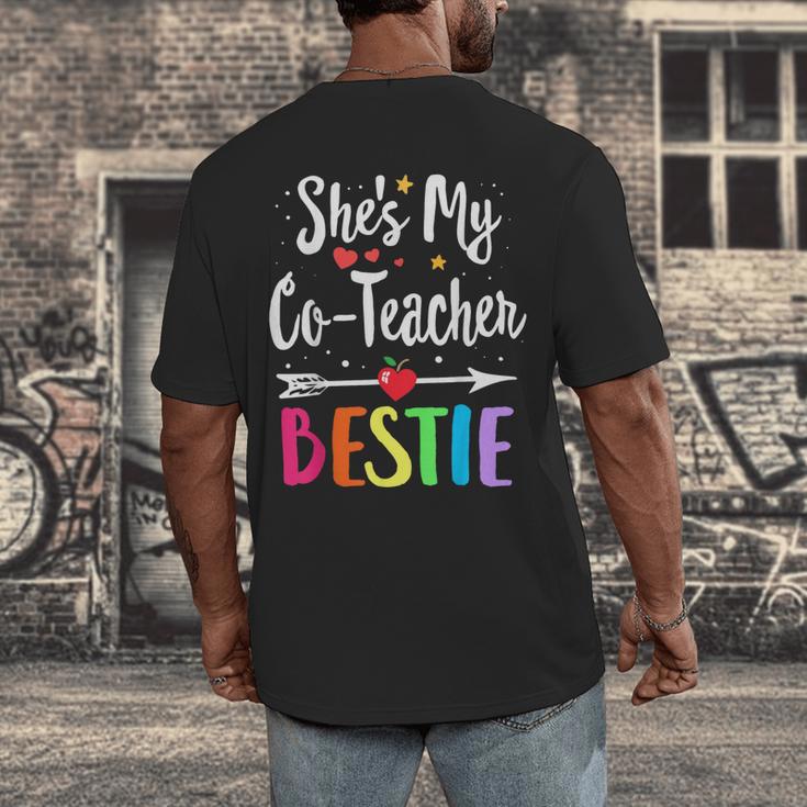 Matching Co-Teacher Best Friend She's My Bestie Work Team Men's Back Print T-Shirt, funny design Matching Co-Teacher Best Friend She's My Bestie Work Team Men's Back Print T-Shirt, funny design