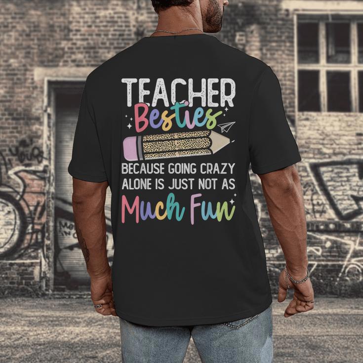 Matching Teachers Last Day Of School Teacher Besties Men's Back Print T-Shirt, funny design Matching Teachers Last Day Of School Teacher Besties Men's Back Print T-Shirt, funny design