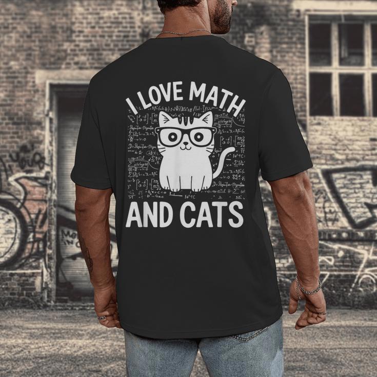 Math And Cats Apparel For Teachers Students Cat Lovers Men's Back Print T-Shirt, funny design Math And Cats Apparel For Teachers Students Cat Lovers Men's Back Print T-Shirt, funny design