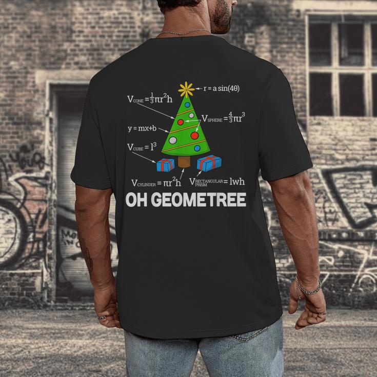 Math Geometry Christmas Tree Geometree Teacher Men's Back Print T-Shirt, funny design Math Geometry Christmas Tree Geometree Teacher Men's Back Print T-Shirt, funny design