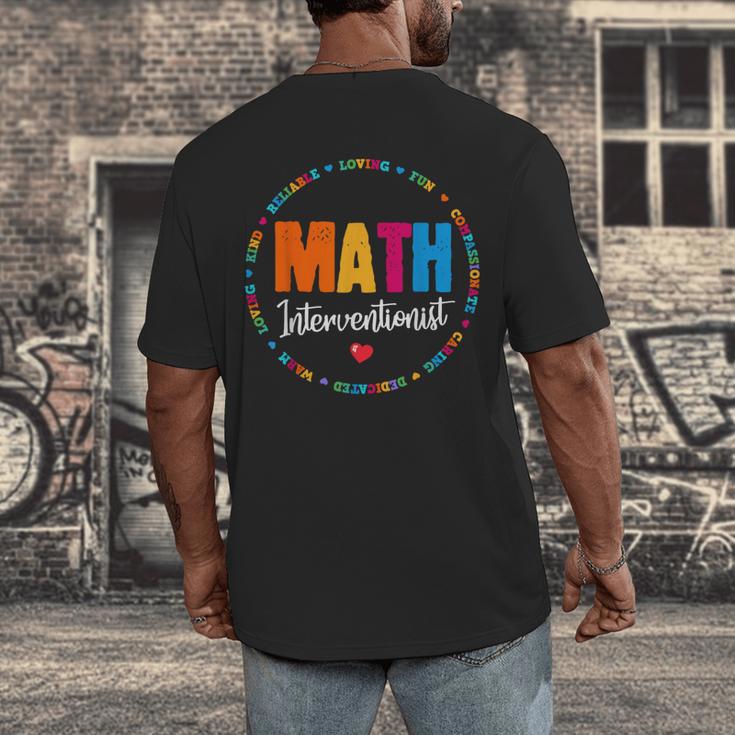Math Interventionist Teacher Coach Squad Mathematics STEM Men's Back Print T-Shirt, funny design Math Interventionist Teacher Coach Squad Mathematics STEM Men's Back Print T-Shirt, funny design