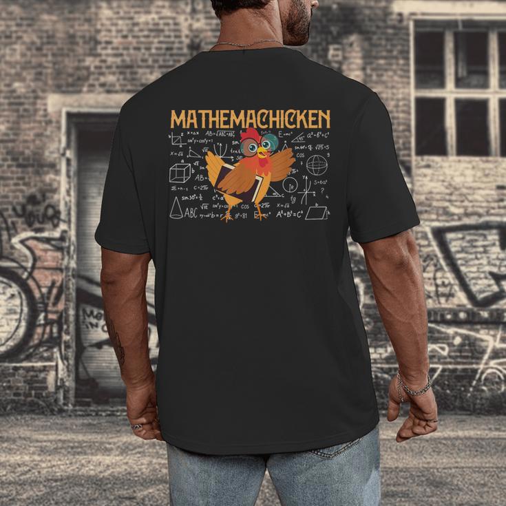 Math Nerd The Mathemachicken a Math Teacher Men's Back Print T-Shirt, funny design Math Nerd The Mathemachicken a Math Teacher Men's Back Print T-Shirt, funny design