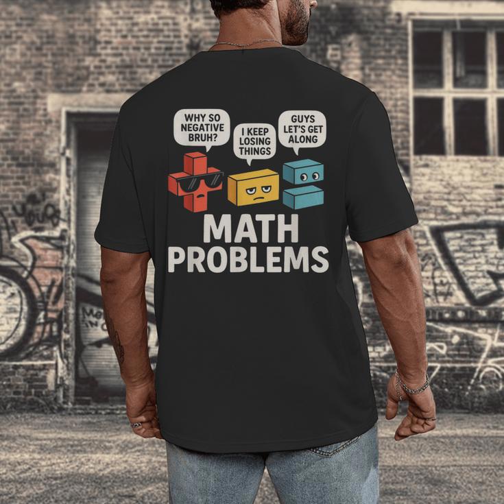 Math Problems Symbols Teacher Back To School Girl Boy Men's Back Print T-Shirt, funny design Math Problems Symbols Teacher Back To School Girl Boy Men's Back Print T-Shirt, funny design