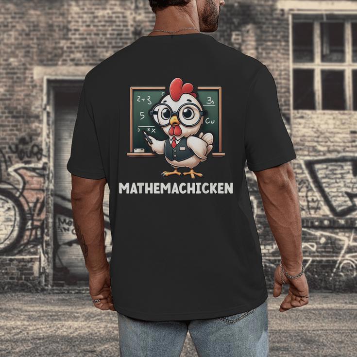 Math Teacher Chicken Mathemachicken Pun Men's Back Print T-Shirt, funny design Math Teacher Chicken Mathemachicken Pun Men's Back Print T-Shirt, funny design