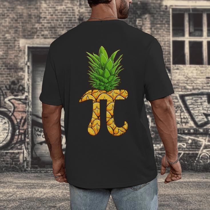 Math Teacher Hawaiian Shirts Pineapple Pi Day Symbol Men's Back Print T-Shirt, funny design