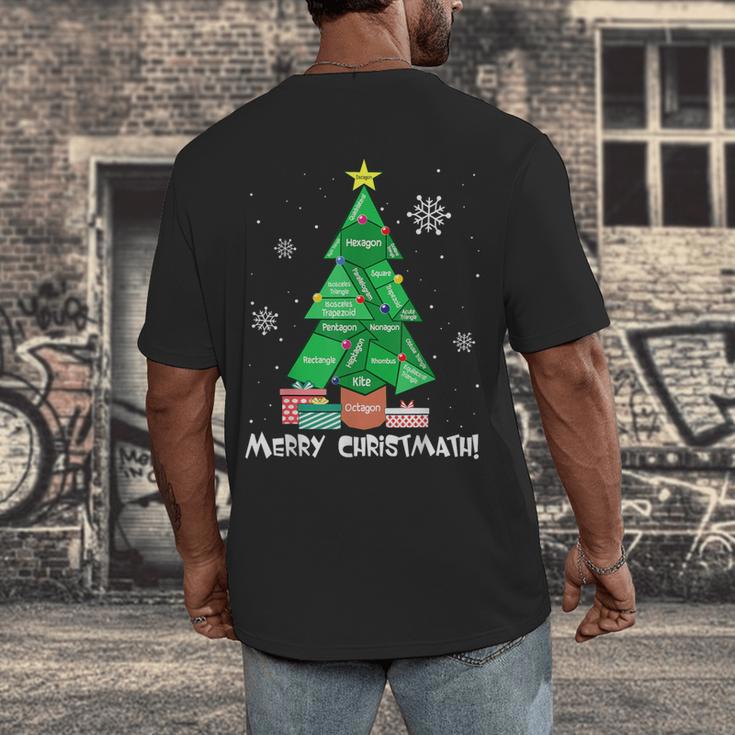 Math Teacher Polygon Christmas Tree Geometry Merry Christmas Men's Back Print T-Shirt, funny design Math Teacher Polygon Christmas Tree Geometry Merry Christmas Men's Back Print T-Shirt, funny design