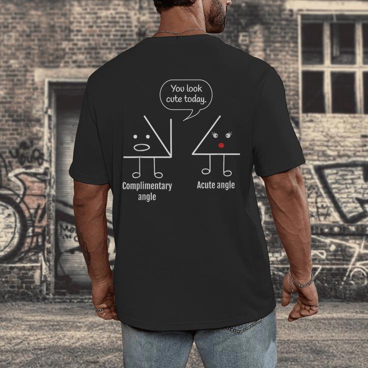 Math Teacher Tee Complimentary Acute Angle T-Shirt Men's Back Print T-Shirt, funny design Math Teacher Tee Complimentary Acute Angle T-Shirt Men's Back Print T-Shirt, funny design