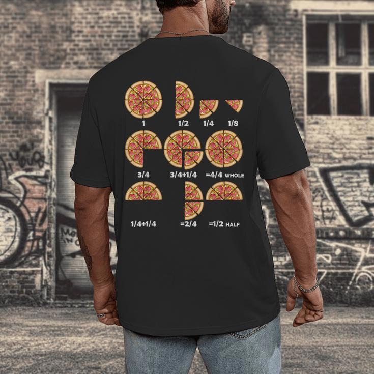 Maths Day Costume Idea Kids Teachers Pizza Slice Fraction Men's Back Print T-Shirt, funny design Maths Day Costume Idea Kids Teachers Pizza Slice Fraction Men's Back Print T-Shirt, funny design