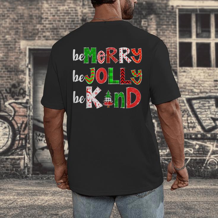 Be Merry Be Jolly Be Kind Merry Christmas Teacher Xmas Pjs Men's Back Print T-Shirt, funny design Be Merry Be Jolly Be Kind Merry Christmas Teacher Xmas Pjs Men's Back Print T-Shirt, funny design