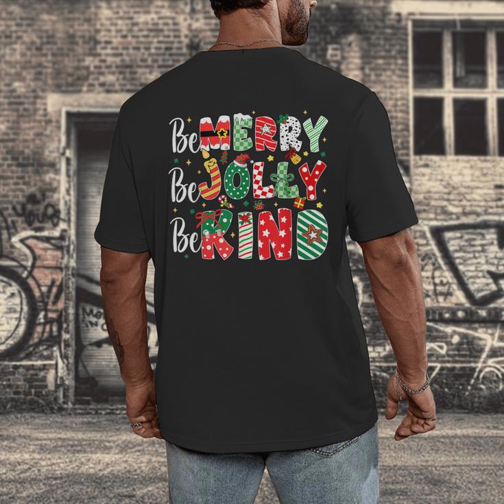 Be Merry Be Jolly Be Kind Merry Christmas Teacher Xmas PJs Men's Back Print T-Shirt, funny design Be Merry Be Jolly Be Kind Merry Christmas Teacher Xmas PJs Men's Back Print T-Shirt, funny design