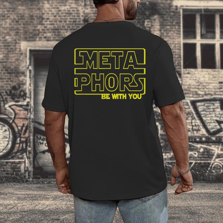 Metaphors Be With You English Teacher Shirts T-Shirt Men's Back Print T-Shirt, funny design