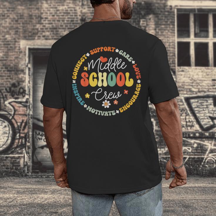 Middle School Crew Back To School For Teacher Men's Back Print T-Shirt, funny design Middle School Crew Back To School For Teacher Men's Back Print T-Shirt, funny design