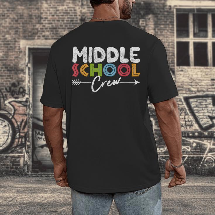 Middle School Crew Retro Teacher Student Vintage Men's Back Print T-Shirt, funny design Middle School Crew Retro Teacher Student Vintage Men's Back Print T-Shirt, funny design