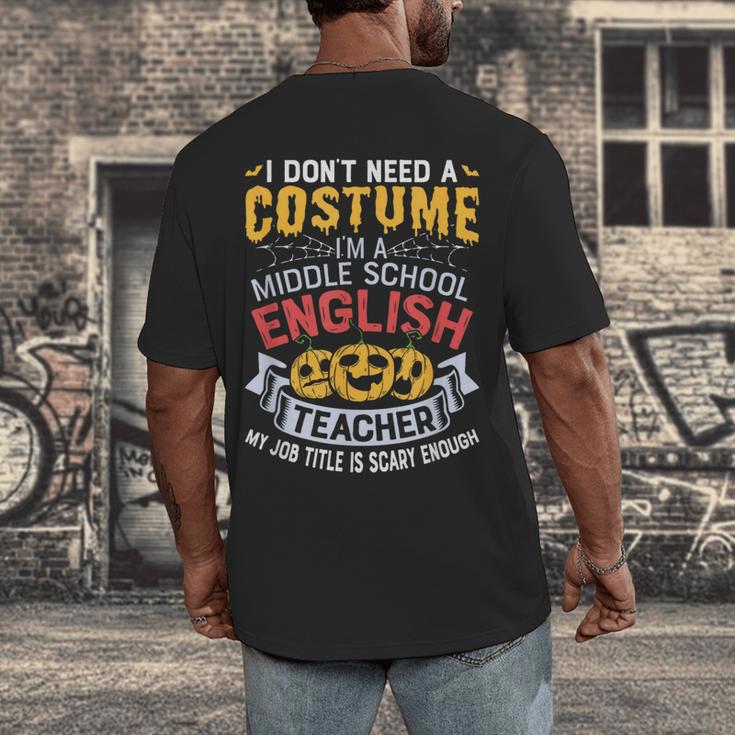 Middle School English Teacher Halloween Costume For Men Women Men's Back Print T-Shirt, funny design Middle School English Teacher Halloween Costume For Men Women Men's Back Print T-Shirt, funny design