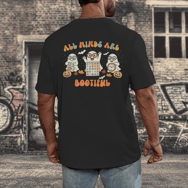 All Minds Are Bootiful Special Education Teacher Halloween Men's Back Print T-Shirt, funny design All Minds Are Bootiful Special Education Teacher Halloween Men's Back Print T-Shirt, funny design