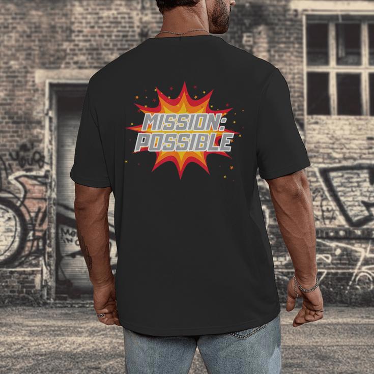 Mission Possible Motivational Inspirational School Teacher Men's Back Print T-Shirt, funny design Mission Possible Motivational Inspirational School Teacher Men's Back Print T-Shirt, funny design