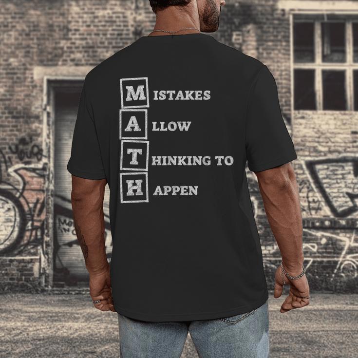 Mistakes Allow Thinking To Happen School Math Teacher Men's Back Print T-Shirt, funny design Mistakes Allow Thinking To Happen School Math Teacher Men's Back Print T-Shirt, funny design