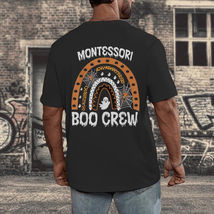Montessori Teacher Halloween Boo Rainbow Leopard Halloween Men's Back Print T-Shirt, funny design Montessori Teacher Halloween Boo Rainbow Leopard Halloween Men's Back Print T-Shirt, funny design