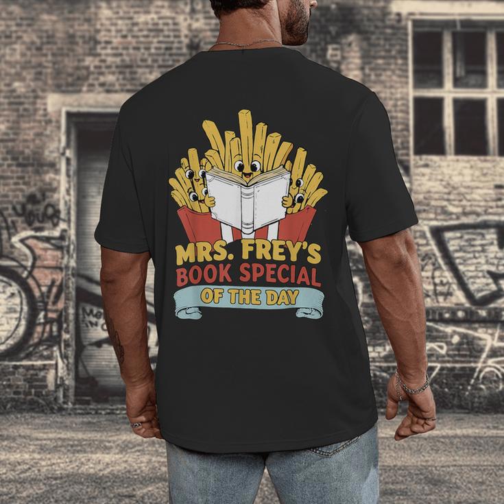 Mrs Frey Book Special Reading Elementary Teacher Men's Back Print T-Shirt, funny design Mrs Frey Book Special Reading Elementary Teacher Men's Back Print T-Shirt, funny design