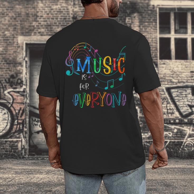 Music Is For Everyone Love For Music Teachers Men's Back Print T-Shirt, funny design Music Is For Everyone Love For Music Teachers Men's Back Print T-Shirt, funny design