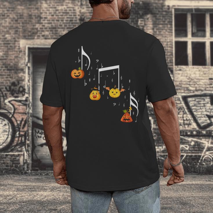Music Note Pumpkin Fall Music Teacher Halloween Costume Men's Back Print T-Shirt, funny design Music Note Pumpkin Fall Music Teacher Halloween Costume Men's Back Print T-Shirt, funny design