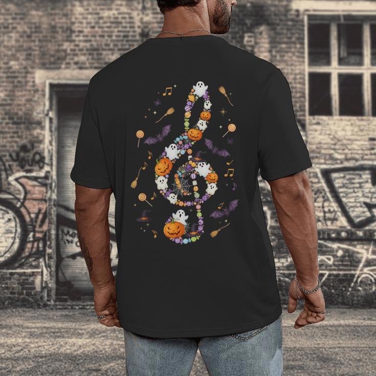 Music Note Symbol Halloween For Music Teacher Musicians Men's Back Print T-Shirt, funny design Music Note Symbol Halloween For Music Teacher Musicians Men's Back Print T-Shirt, funny design