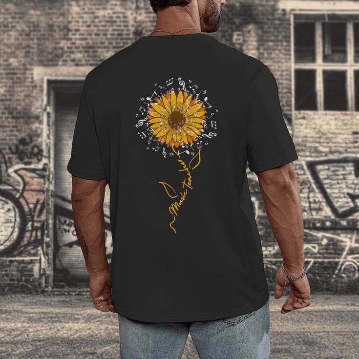 Music Teacher Shirt Sunflower Music Notes Musician Singer Men's Back Print T-Shirt, funny design Music Teacher Shirt Sunflower Music Notes Musician Singer Men's Back Print T-Shirt, funny design