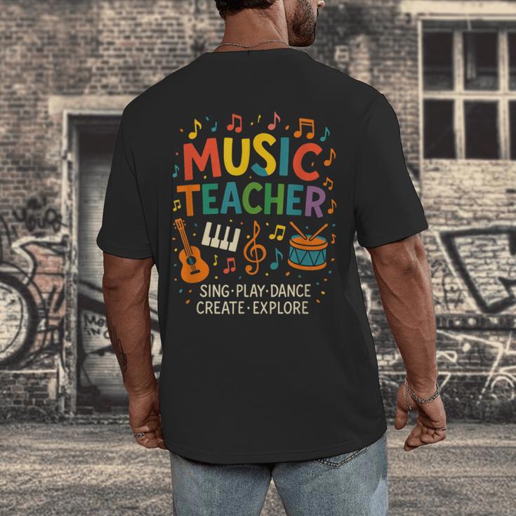Music Teacher Music Sing Play Dance Choir Piano Men's Back Print T-Shirt, funny design Music Teacher Music Sing Play Dance Choir Piano Men's Back Print T-Shirt, funny design