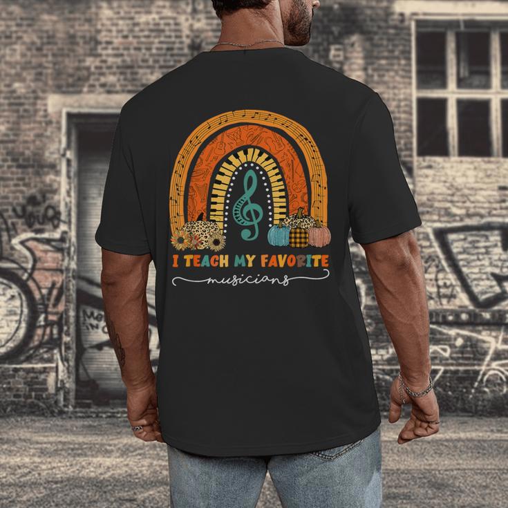 Music Teacher I Teach My Favorite Musicians Autumn Rainbow Men Women Men's Back Print T-Shirt, funny design