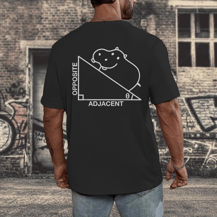 Nerdy Hippotenuse Hypotenuse Hippopotamus Math Teacher Men's Back Print T-Shirt, funny design