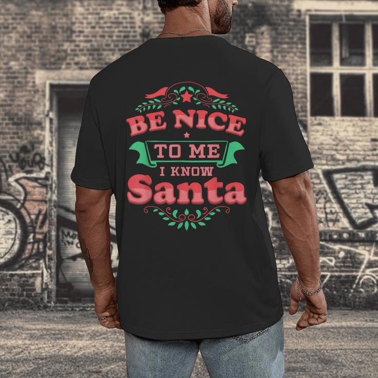 Be Nice To Me I Know Santa Teacher Christmas Men Women Men's Back Print T-Shirt, funny design
