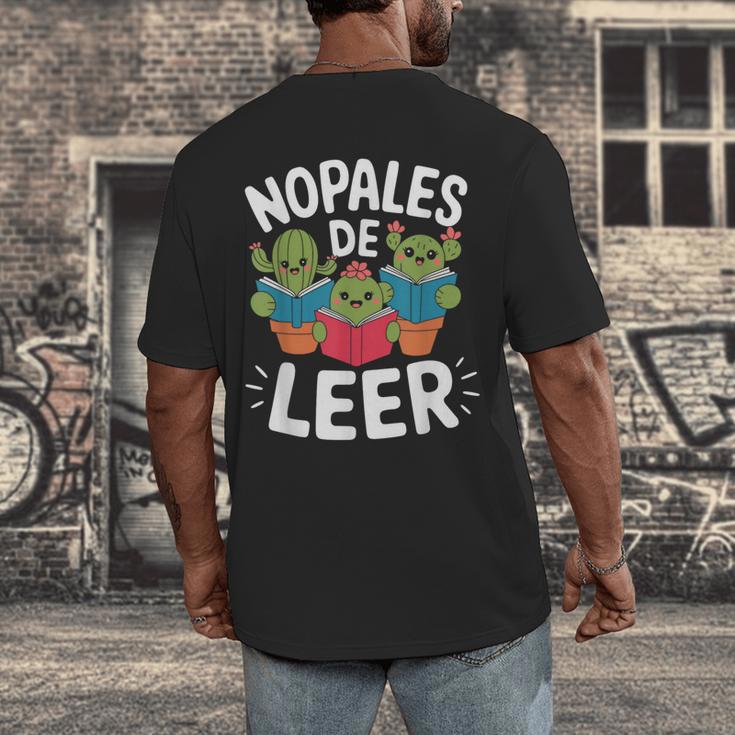 Nopales De Leer Bilingual Teacher Maestra Spanish Teacher Men's Back Print T-Shirt, funny design Nopales De Leer Bilingual Teacher Maestra Spanish Teacher Men's Back Print T-Shirt, funny design