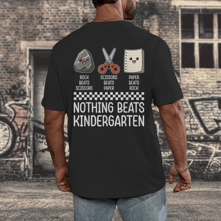 Nothing Beats Kindergarten Back To School Kids Teacher Men's Back Print T-Shirt, funny design Nothing Beats Kindergarten Back To School Kids Teacher Men's Back Print T-Shirt, funny design