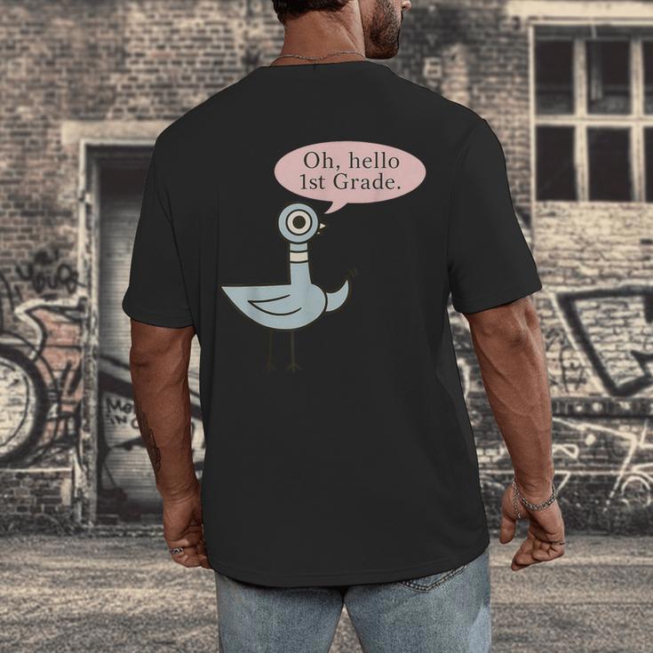Oh Hello First Graders Cute Pigeon 1st Grade Teacher Men's Back Print T-Shirt, funny design Oh Hello First Graders Cute Pigeon 1st Grade Teacher Men's Back Print T-Shirt, funny design