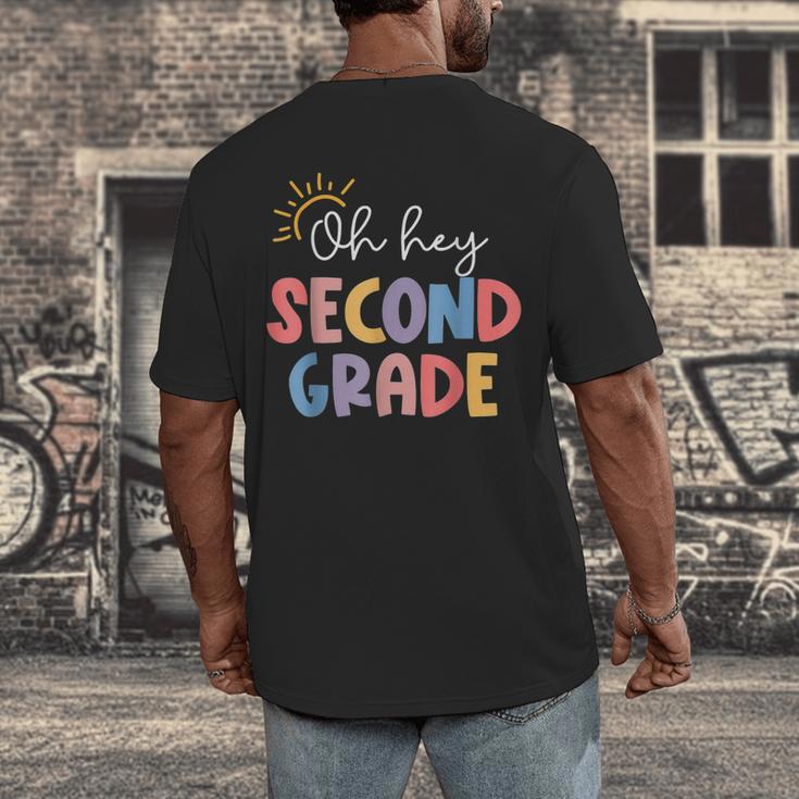 Oh Hey Second Grade First Day Of Teacher Girls Boys Kids Men's Back Print T-Shirt, funny design